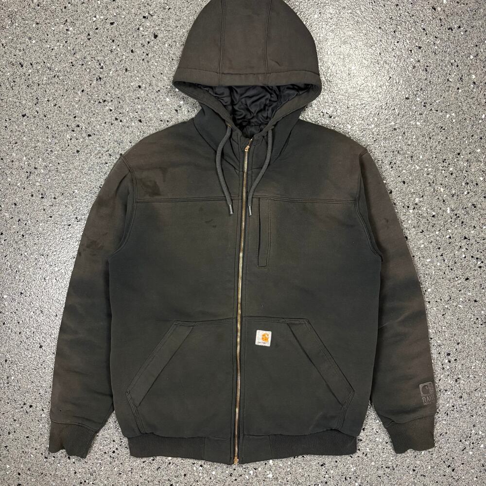 Y2k Carhartt Rain Defender Lined Faded / Distressed Zip Up Jacket